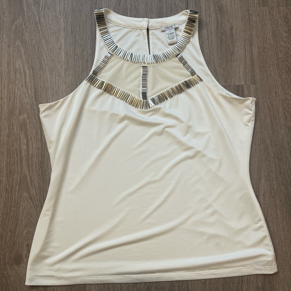 Cache Racerback Tank with Metallic Details - Picture 3 of 5